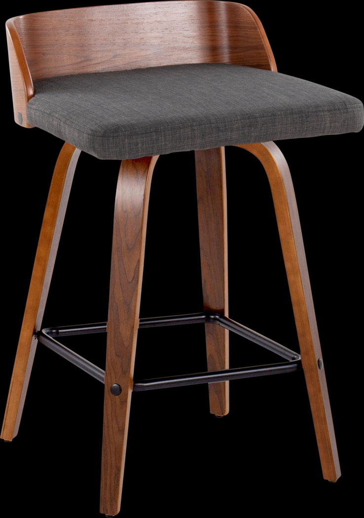 Wetherburn I Charcoal Swivel Counter Height Stool, Set of 2 - Thumbnail - Image 3