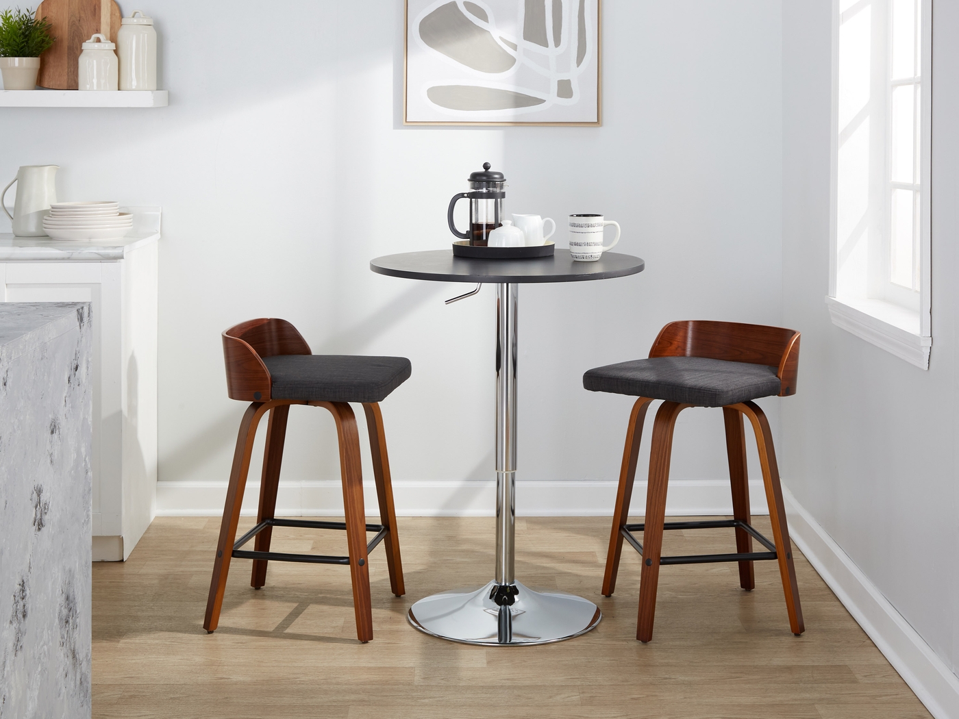 Wetherburn I Charcoal Swivel Counter Height Stool, Set of 2 - Thumbnail - Image 9