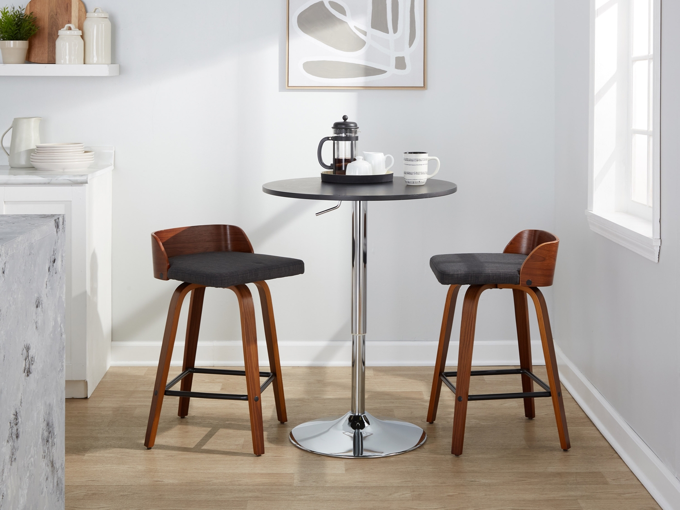 Wetherburn I Charcoal Swivel Counter Height Stool, Set of 2 - Thumbnail - Image 10