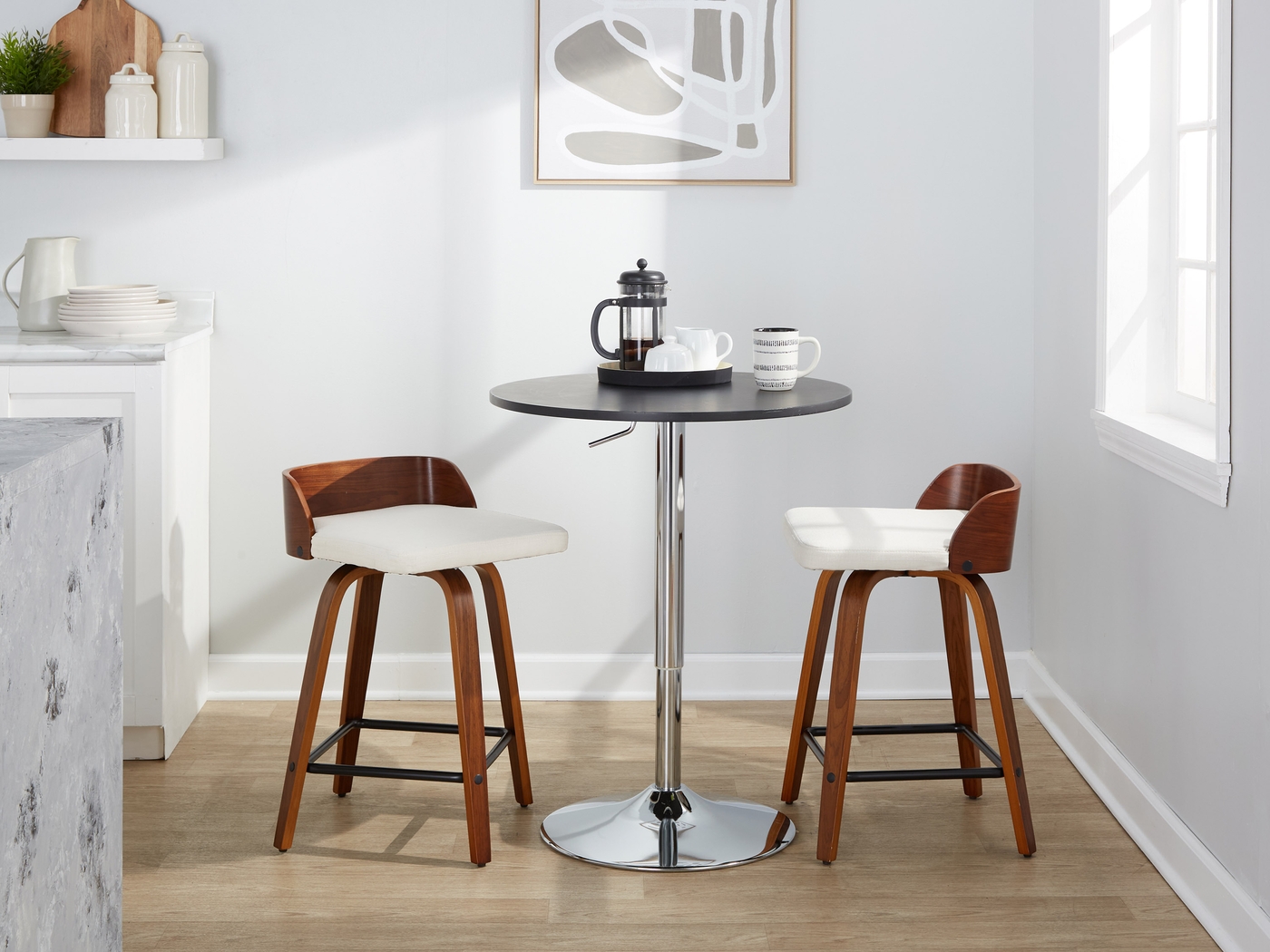 Wetherburn I Cream 24" Swivel Counter Height Stool, Set of 2 - Thumbnail - Image 10