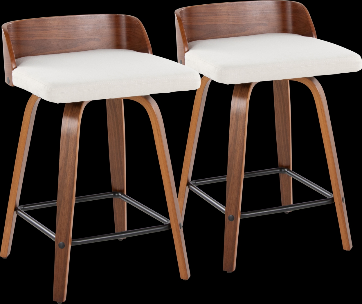 Wetherburn I Cream 24" Swivel Counter Height Stool, Set of 2 - Thumbnail - Image 1