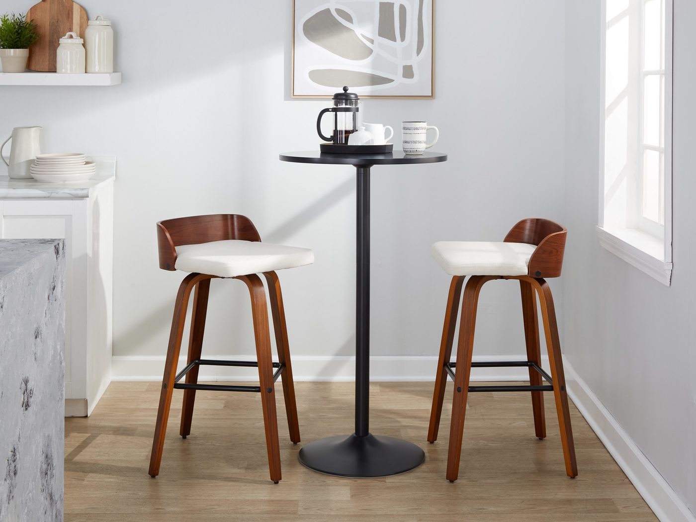 Wetherburn I Cream Swivel Barstool, Set of 2 - Thumbnail - Image 10