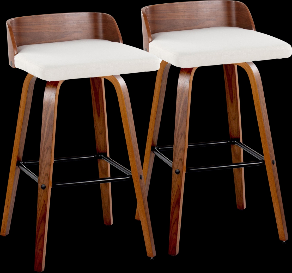 Wetherburn I Cream Swivel Barstool, Set of 2 - Thumbnail - Image 1