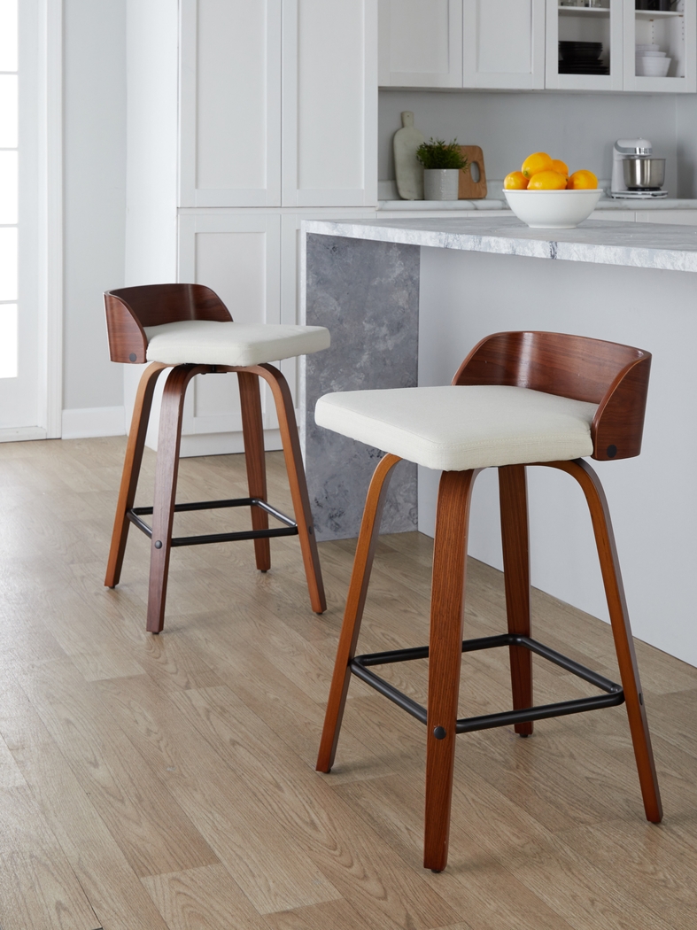 Wetherburn I Cream Swivel Counter Height Stool, Set of 2 - Thumbnail - Image 2