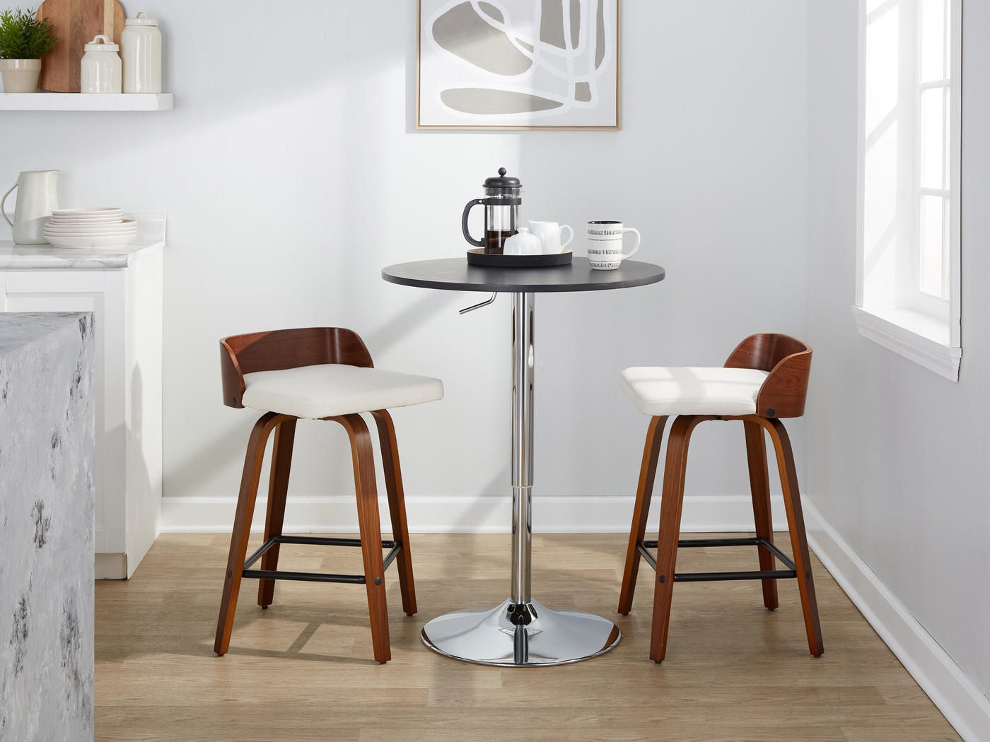 Wetherburn I Cream Swivel Counter Height Stool, Set of 2 - Thumbnail - Image 9