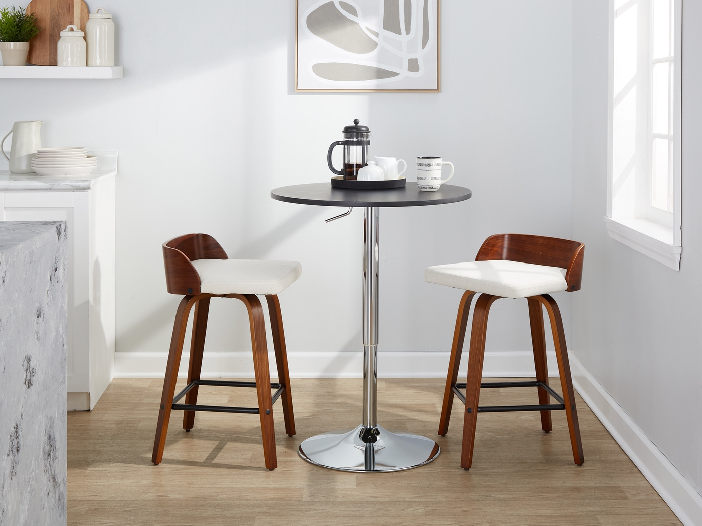 Wetherburn I Cream Swivel Counter Height Stool, Set of 2 - Thumbnail - Image 10