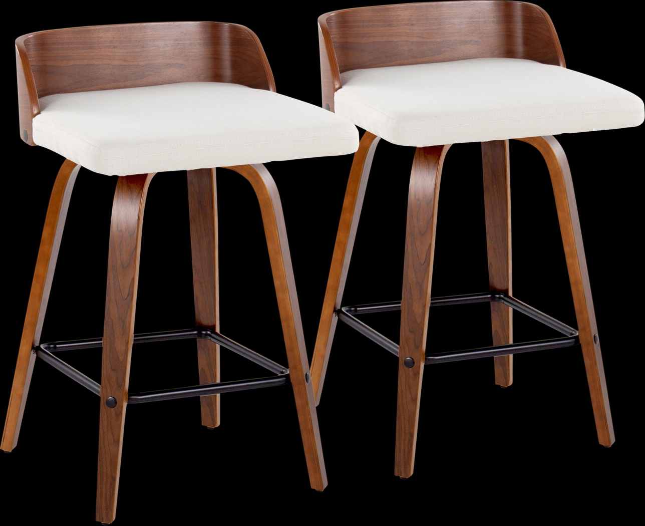 Wetherburn I Cream Swivel Counter Height Stool, Set of 2 - Thumbnail - Image 1