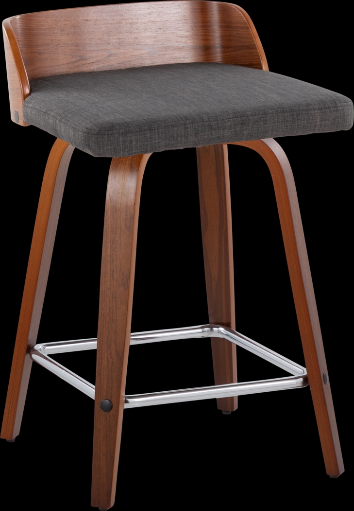 Wetherburn II Charcoal 24" Swivel Counter Height Stool, Set of 2 - Thumbnail - Image 3