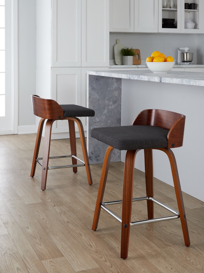 Wetherburn II Charcoal 24" Swivel Counter Height Stool, Set of 2 - Thumbnail - Image 8