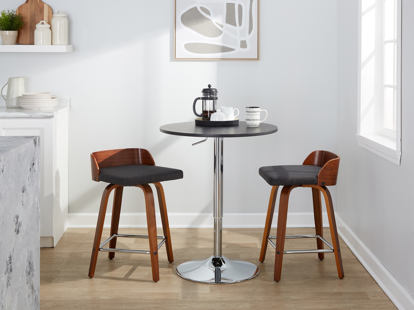 Wetherburn II Charcoal 24" Swivel Counter Height Stool, Set of 2 - Thumbnail - Image 9