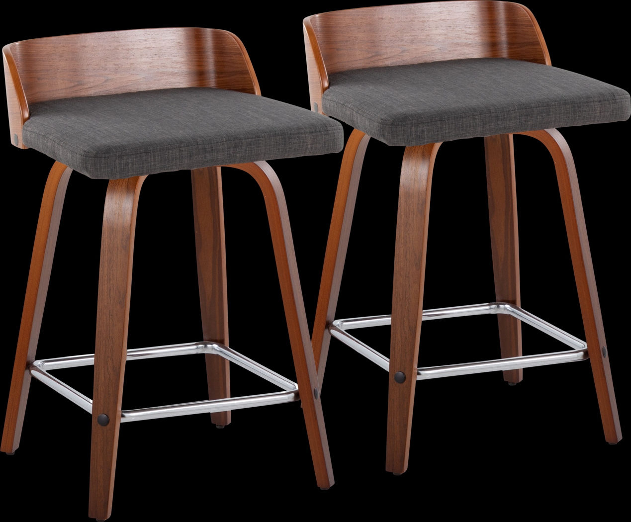 Wetherburn II Charcoal 24" Swivel Counter Height Stool, Set of 2 - Thumbnail - Image 1