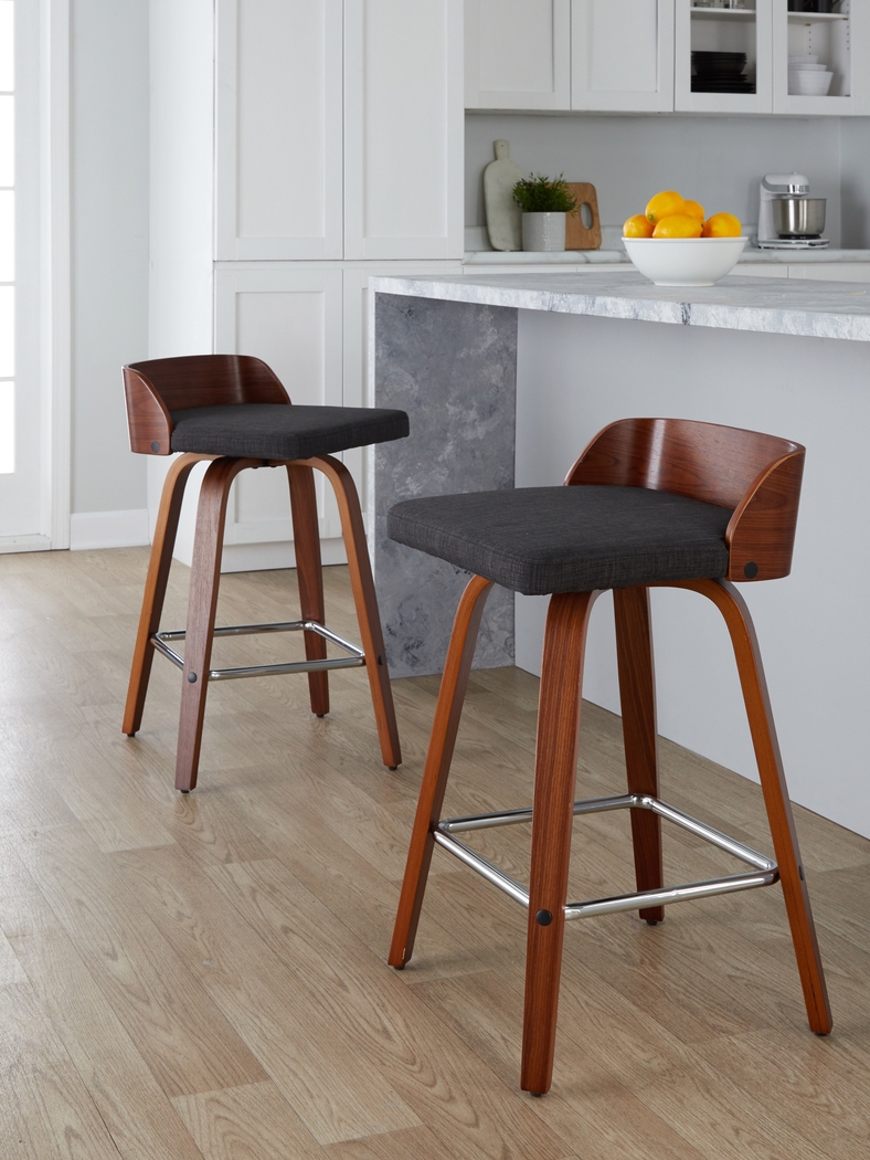 Wetherburn II Charcoal Swivel Counter Height Stool, Set of 2 - Thumbnail - Image 2