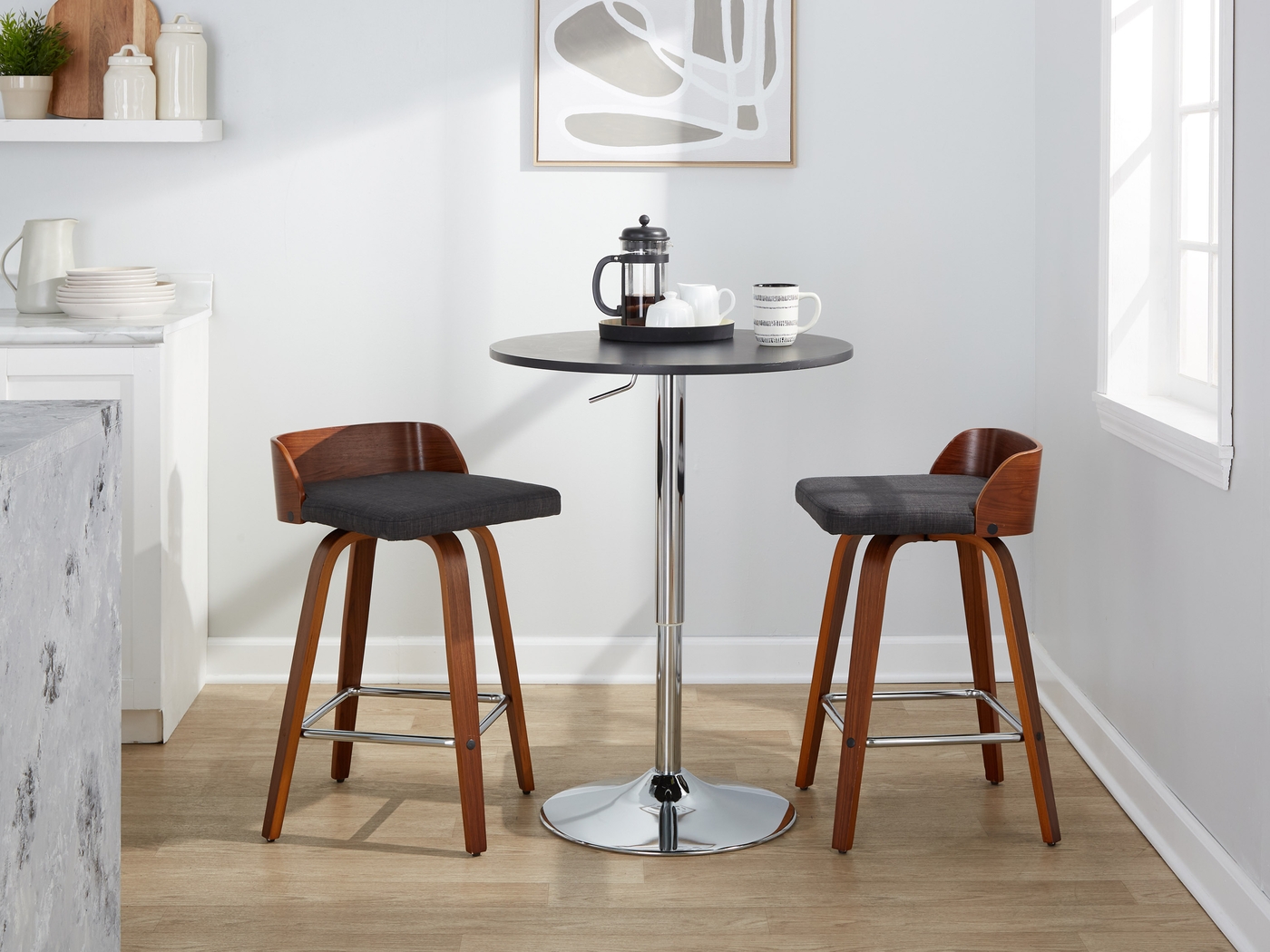 Wetherburn II Charcoal Swivel Counter Height Stool, Set of 2 - Thumbnail - Image 9