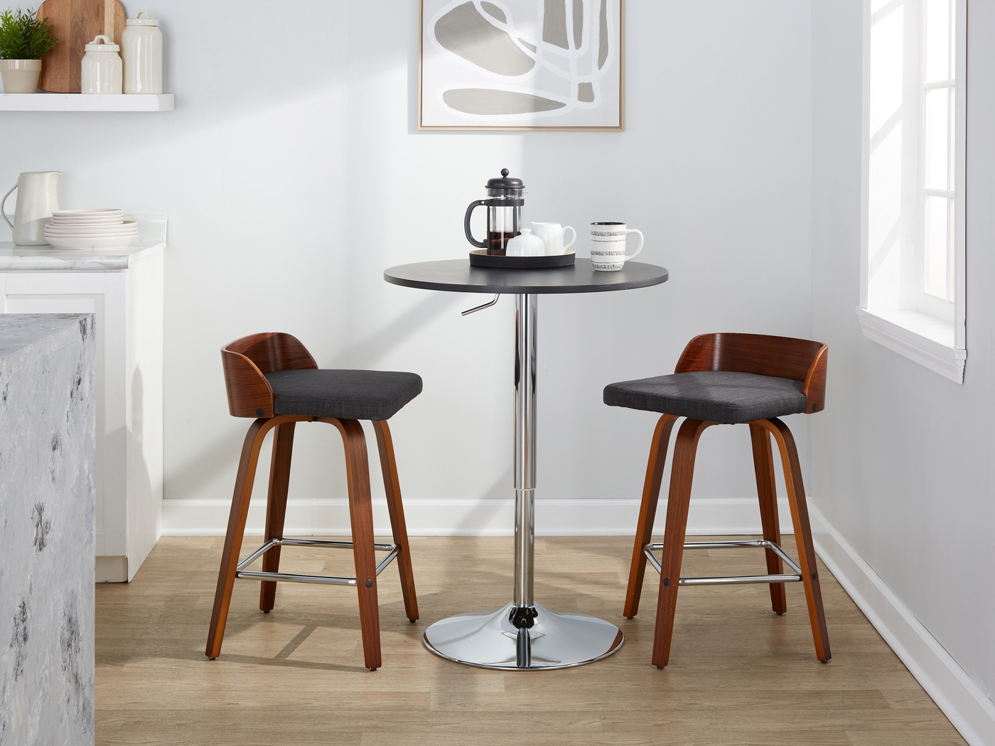 Wetherburn II Charcoal Swivel Counter Height Stool, Set of 2 - Thumbnail - Image 10