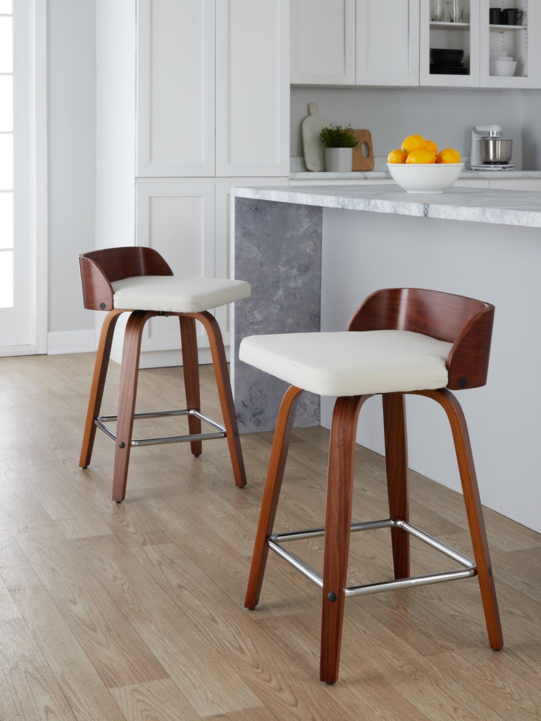 Wetherburn II Cream 24" Swivel Counter Height Stool, Set of 2 - Thumbnail - Image 2