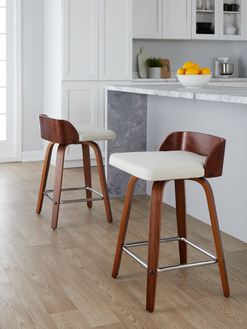 Wetherburn II Cream 24" Swivel Counter Height Stool, Set of 2 - Thumbnail - Image 8