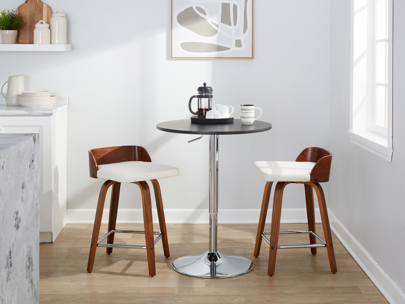 Wetherburn II Cream 24" Swivel Counter Height Stool, Set of 2 - Thumbnail - Image 9