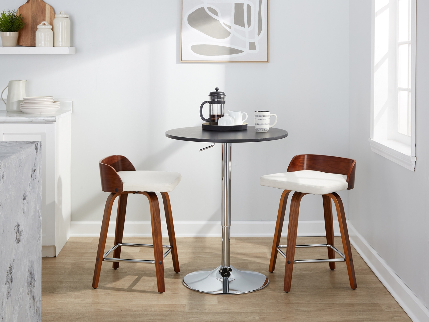 Wetherburn II Cream 24" Swivel Counter Height Stool, Set of 2 - Thumbnail - Image 10