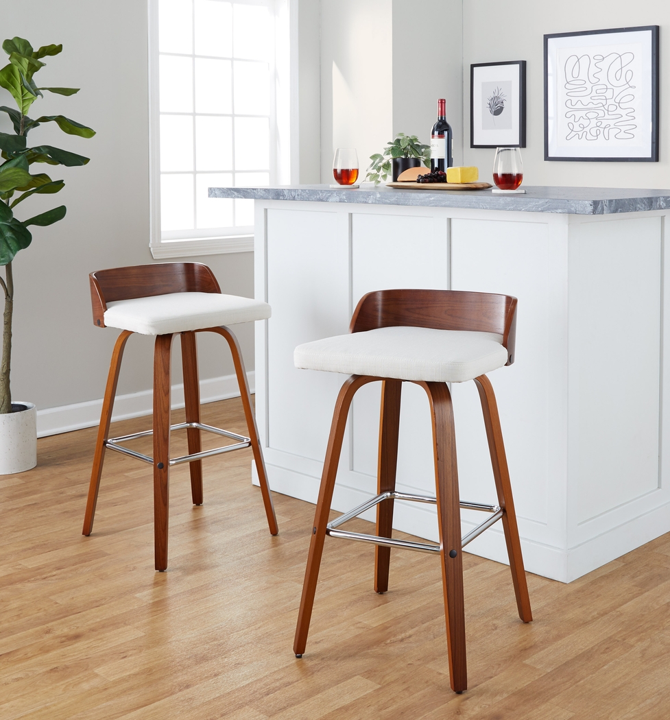 Wetherburn II Cream Swivel Barstool, Set of 2 - Thumbnail - Image 2