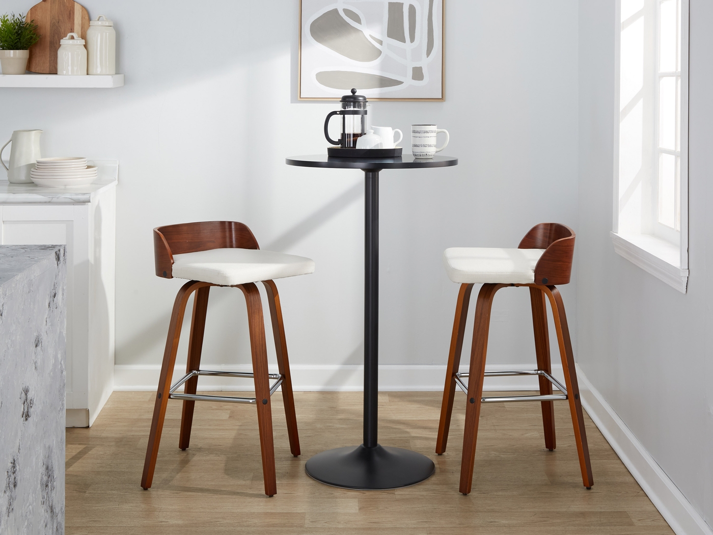 Wetherburn II Cream Swivel Barstool, Set of 2 - Thumbnail - Image 9