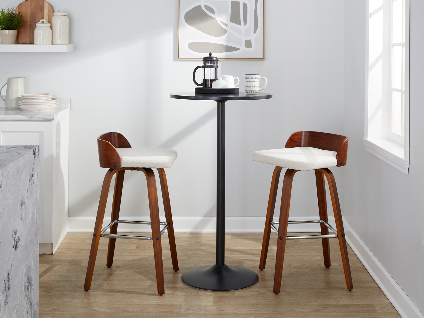 Wetherburn II Cream Swivel Barstool, Set of 2 - Thumbnail - Image 10