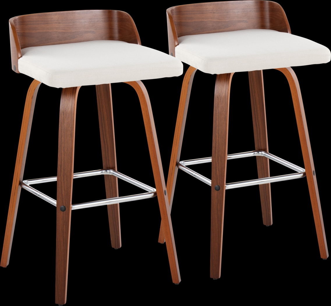 Wetherburn II Cream Swivel Barstool, Set of 2 - Thumbnail - Image 1