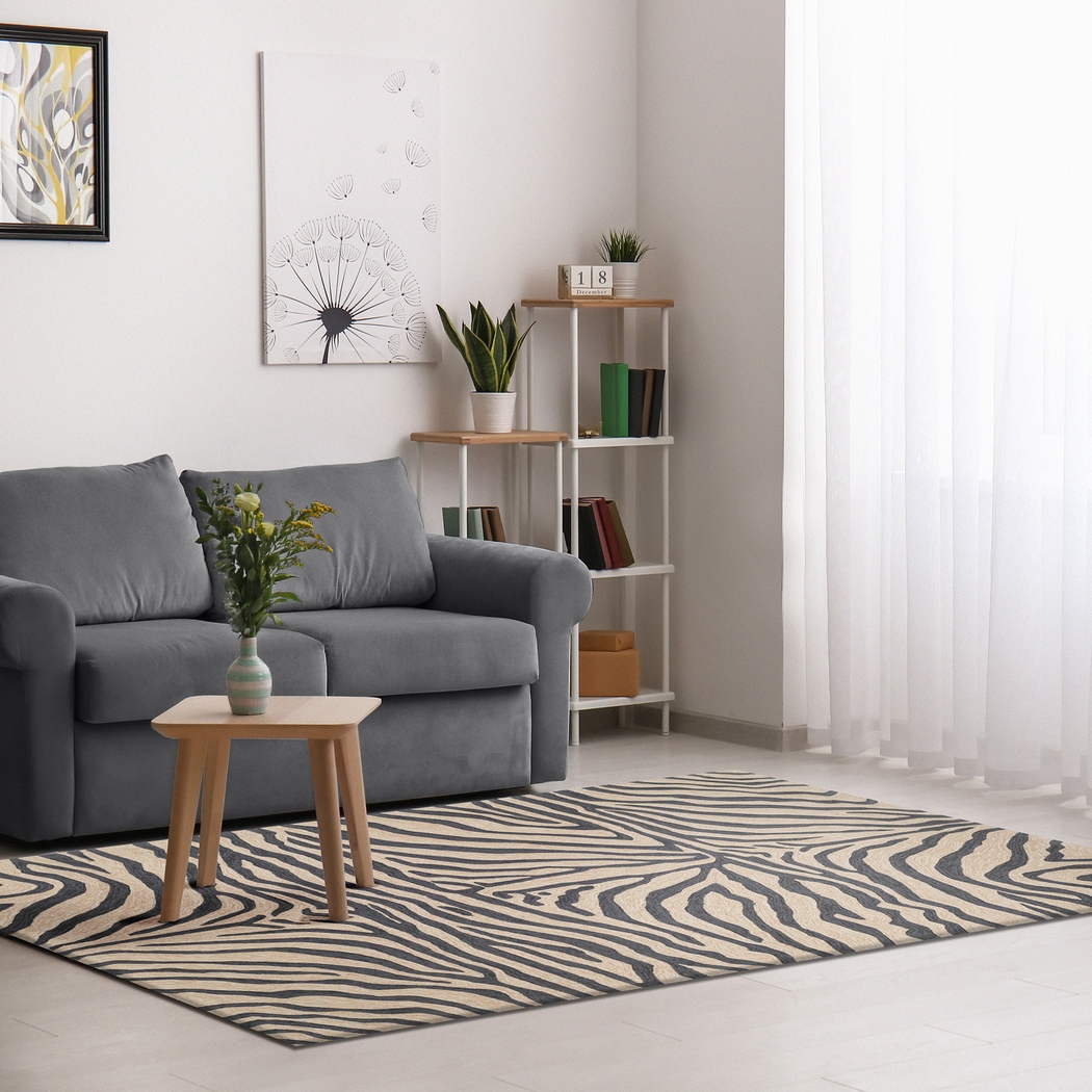 Weto Black 5' x 7'6 Indoor/Outdoor Rug - Thumbnail - Image 3