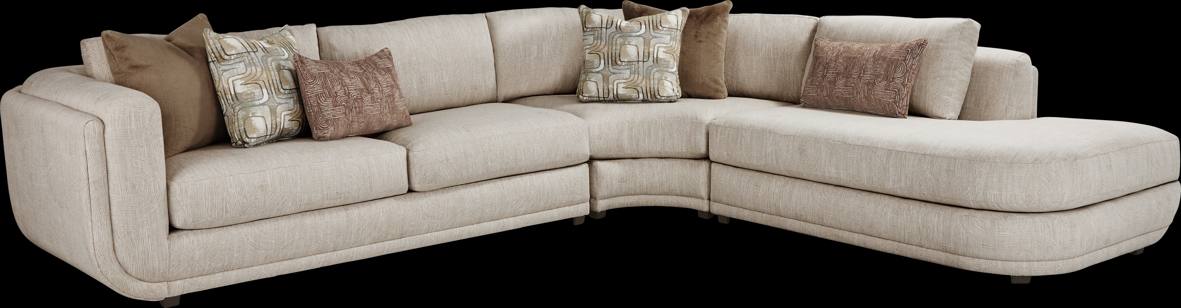 Wexley Beige 3 Pc Sectional - Thumbnail - Image 1