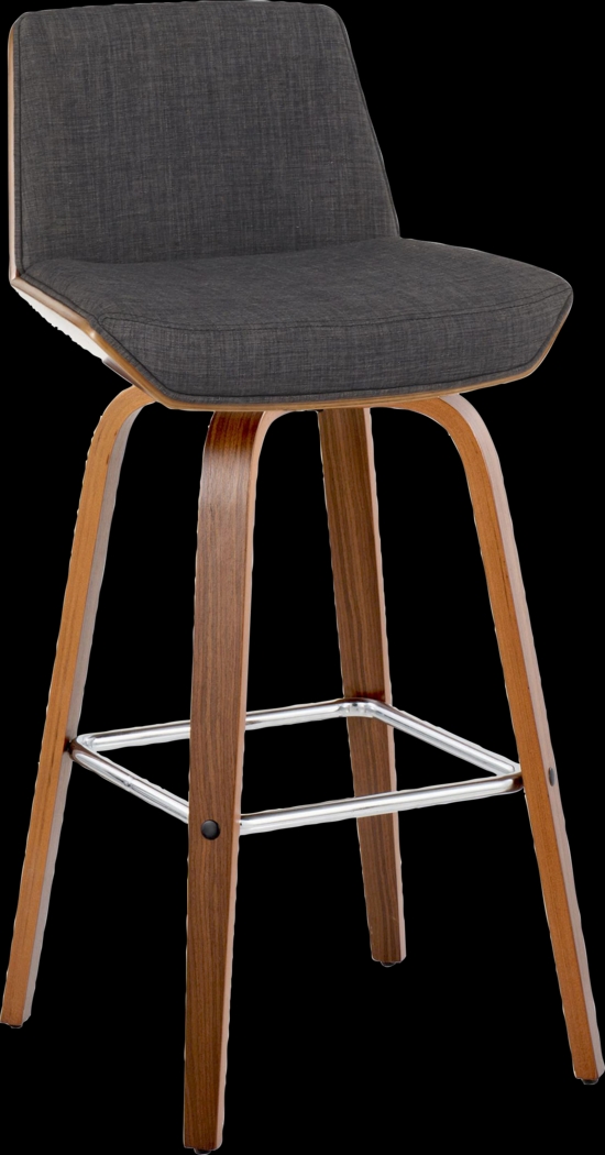 Weymanda II Charcoal Swivel Barstool, Set of 2 - Thumbnail - Image 7