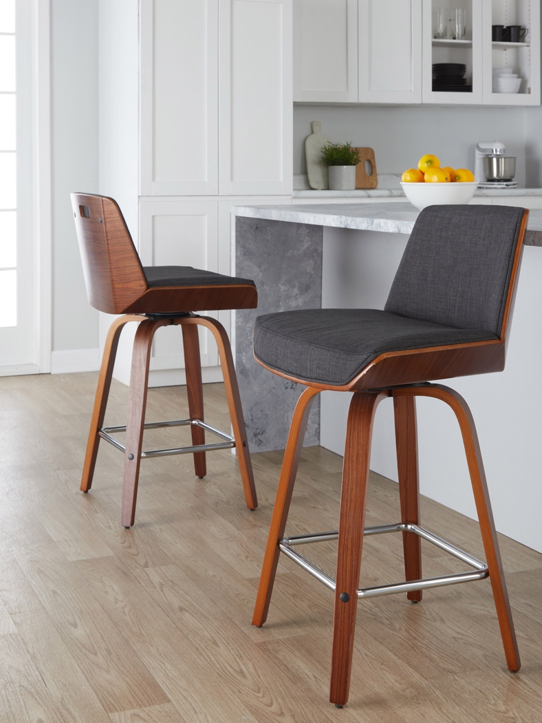 Weymanda II Charcoal Swivel Counter Height Stool, Set of 2 - Thumbnail - Image 5