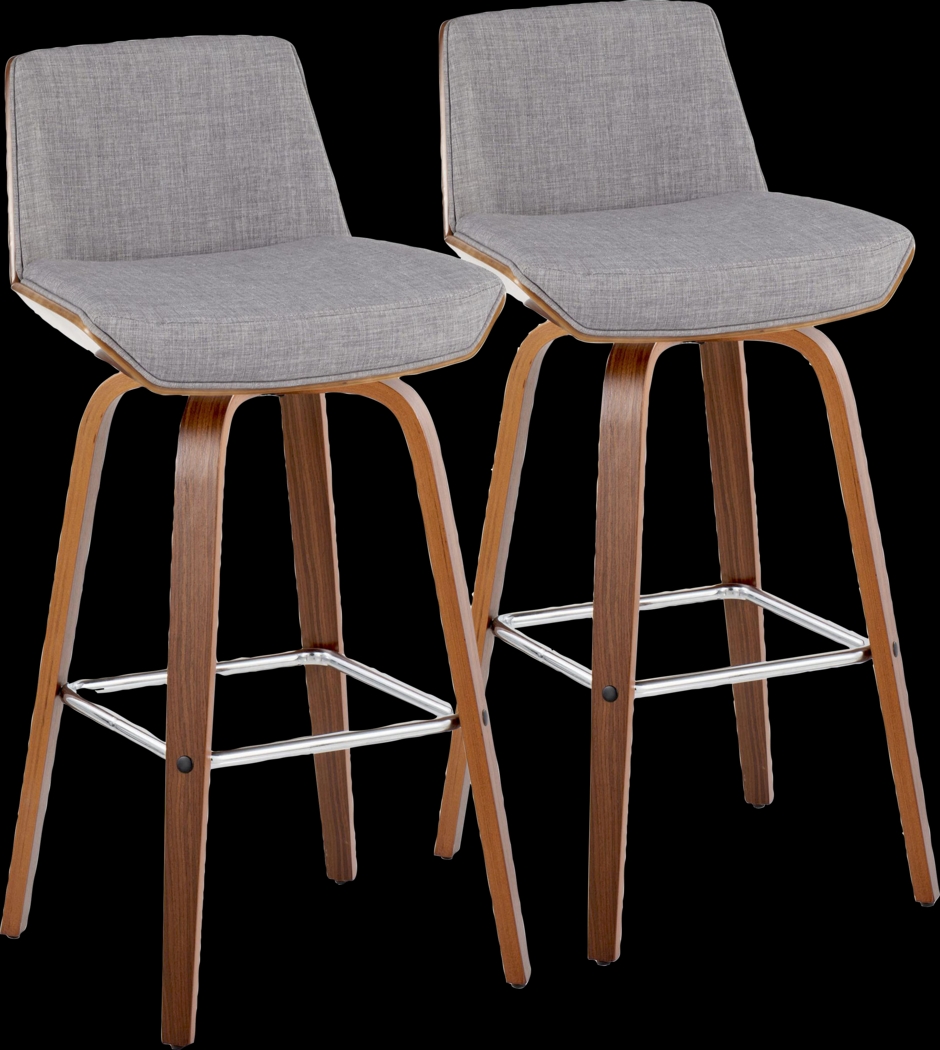 Weymanda II Gray Swivel Barstool, Set of 2 - Thumbnail - Image 1