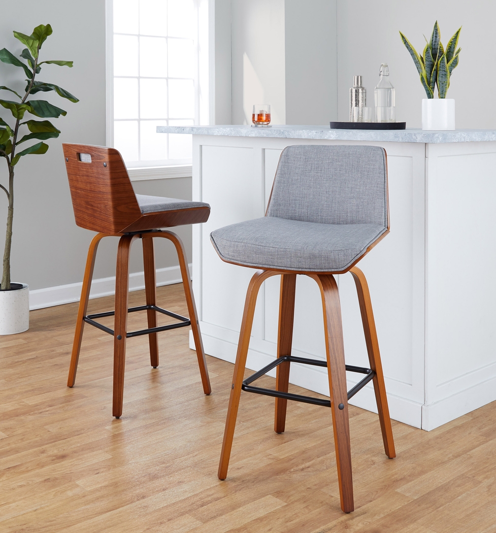 Weymanda III Gray Swivel Barstool, Set of 2 - Thumbnail - Image 5