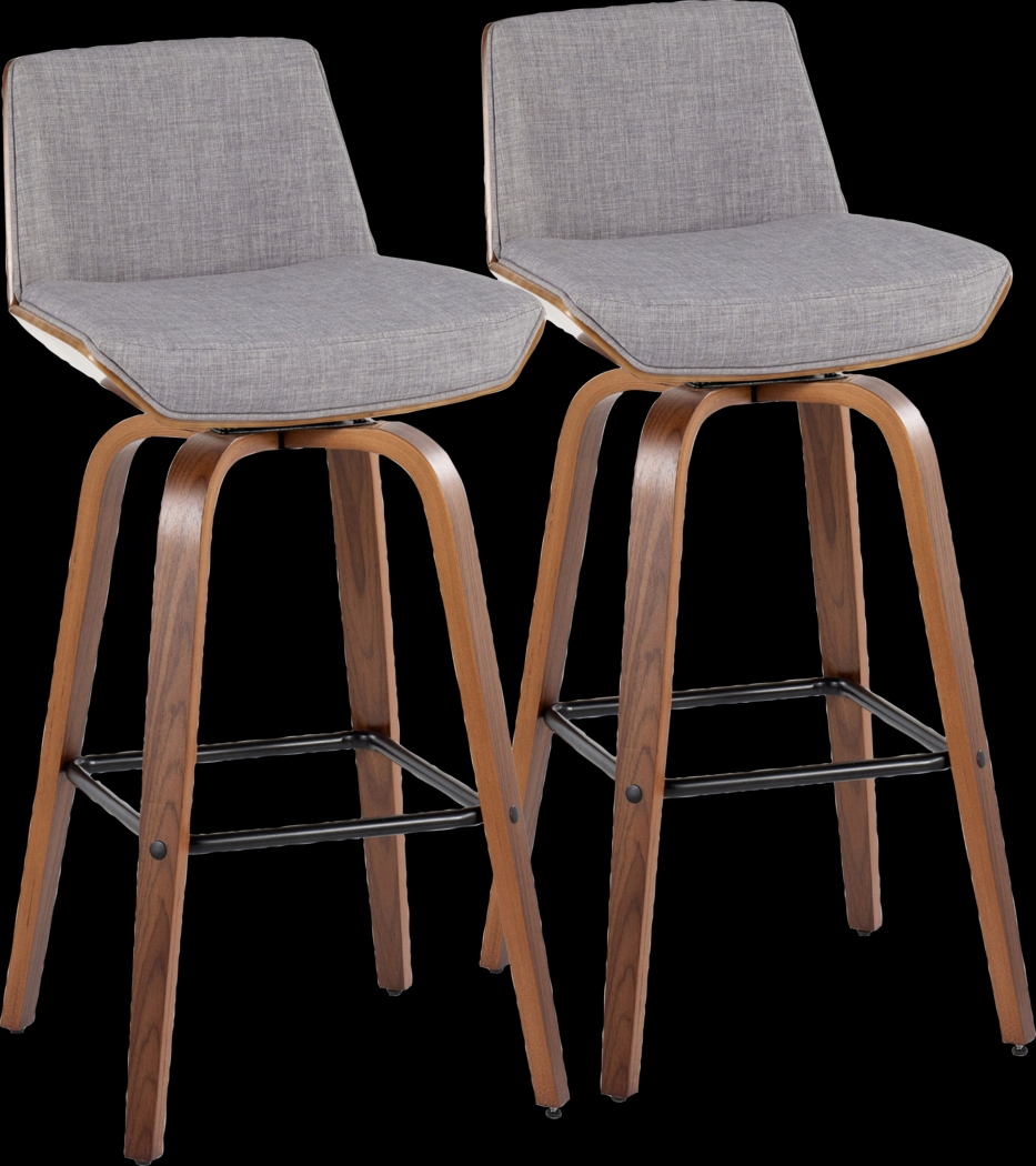 Weymanda III Gray Swivel Barstool, Set of 2 - Thumbnail - Image 1