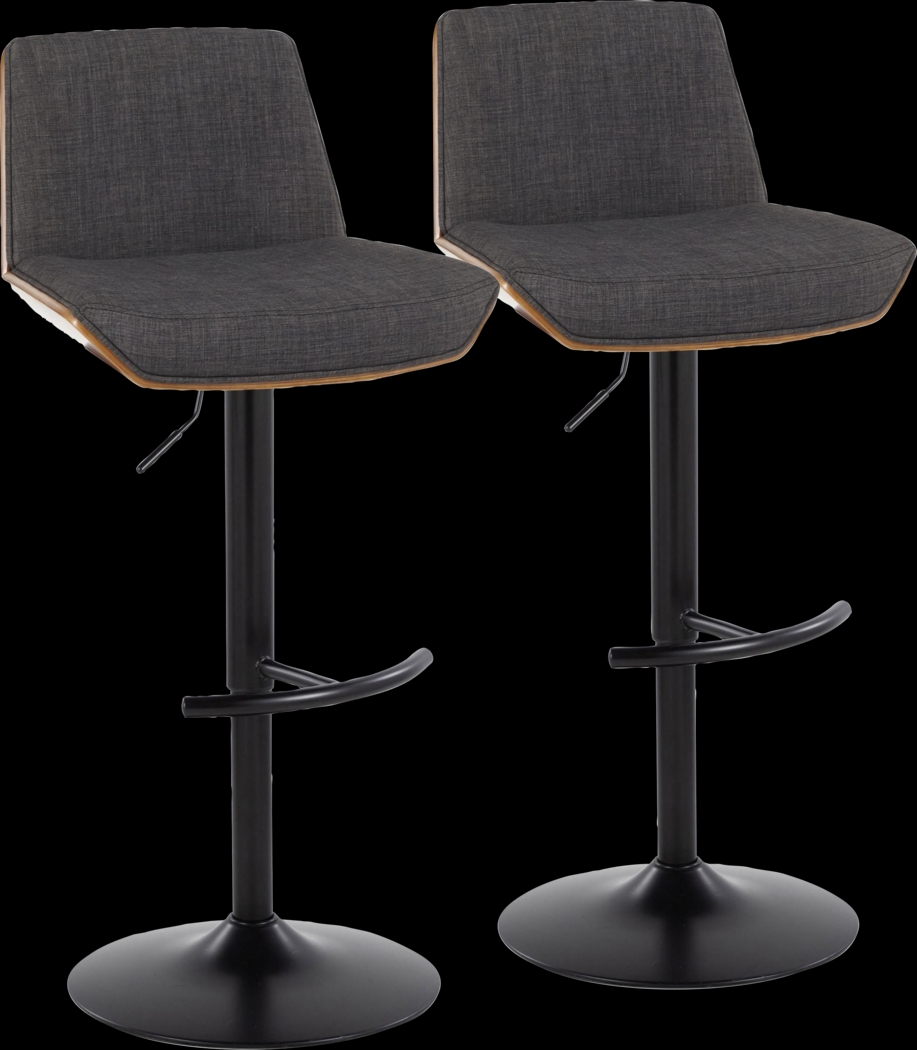 Weymanda IV Charcoal Adjustable Barstool, Set of 2 - Thumbnail - Image 1