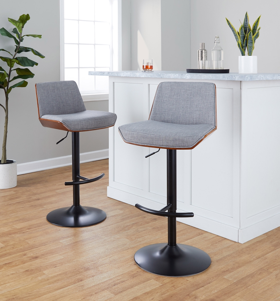 Weymanda IV Gray Adjustable Barstool, Set of 2 - Thumbnail - Image 3