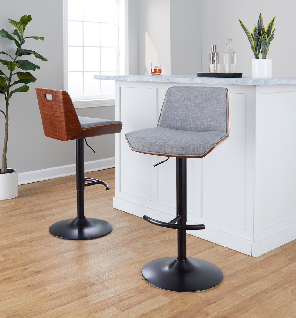 Weymanda IV Gray Adjustable Barstool, Set of 2 - Thumbnail - Image 4