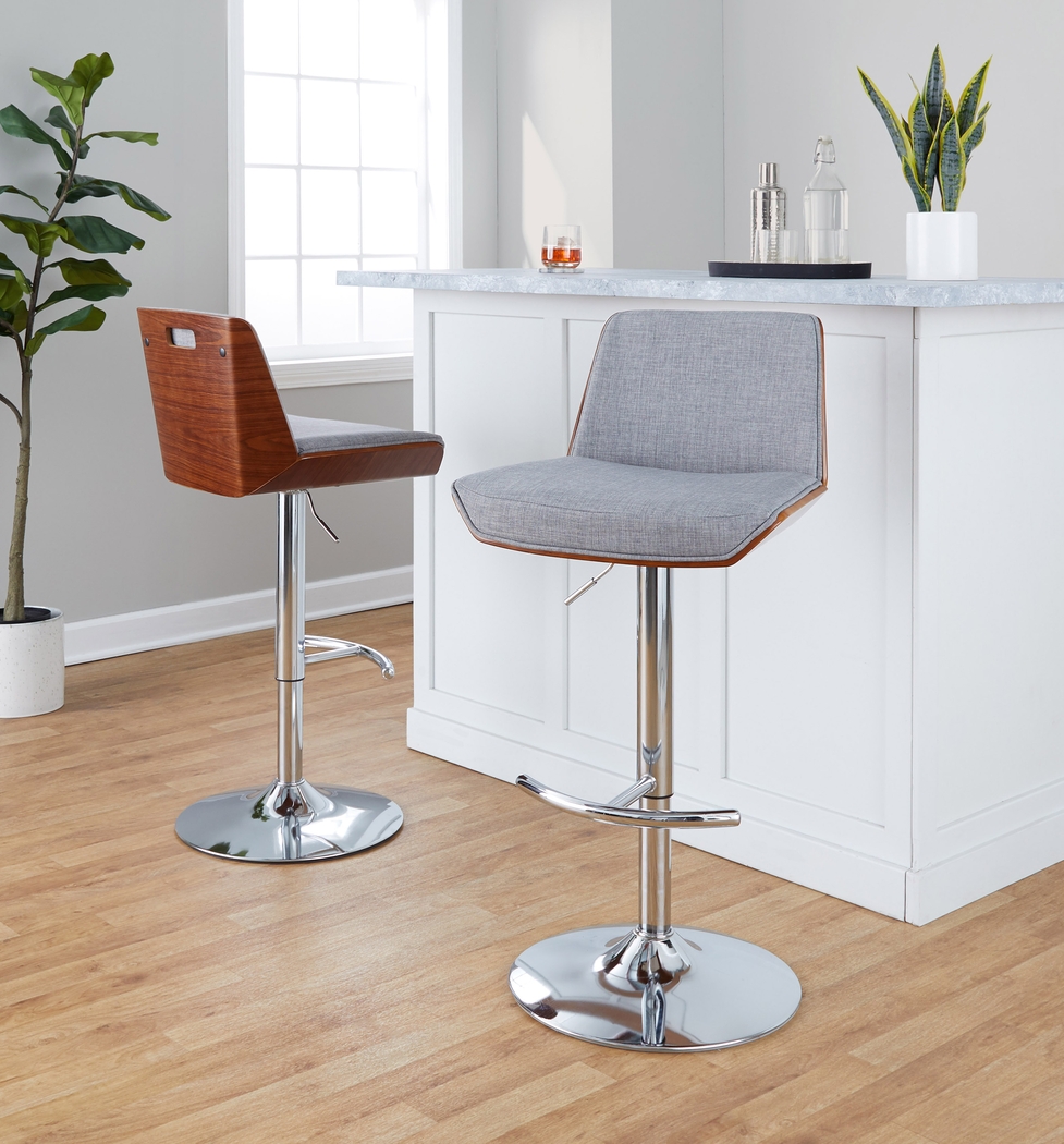 Weymanda V Gray Adjustable Barstool, Set of 2 - Thumbnail - Image 4