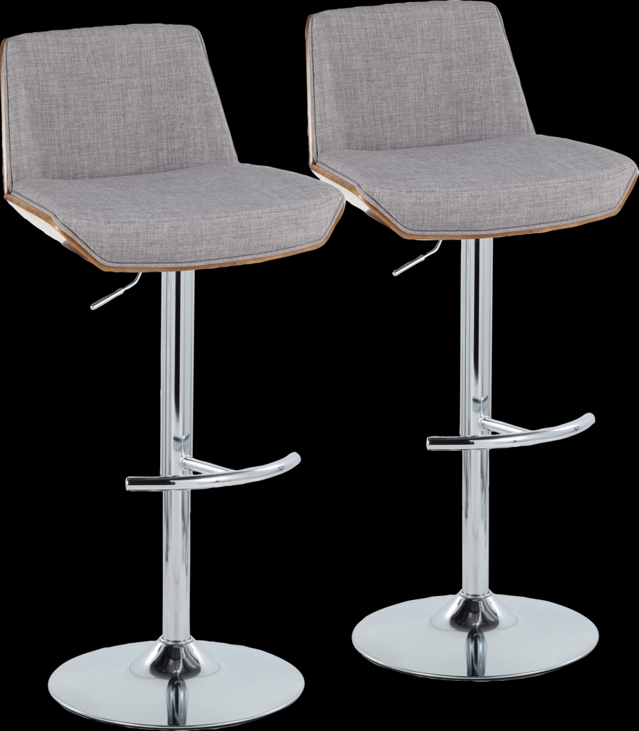 Weymanda V Gray Adjustable Barstool, Set of 2 - Thumbnail - Image 1