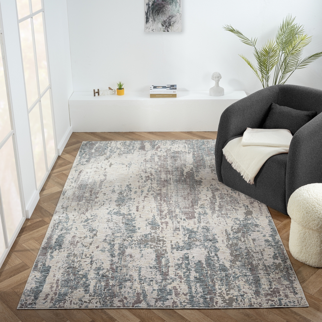 Weyson Gray/Blue 5' x 8' Rug - Thumbnail - Image 3