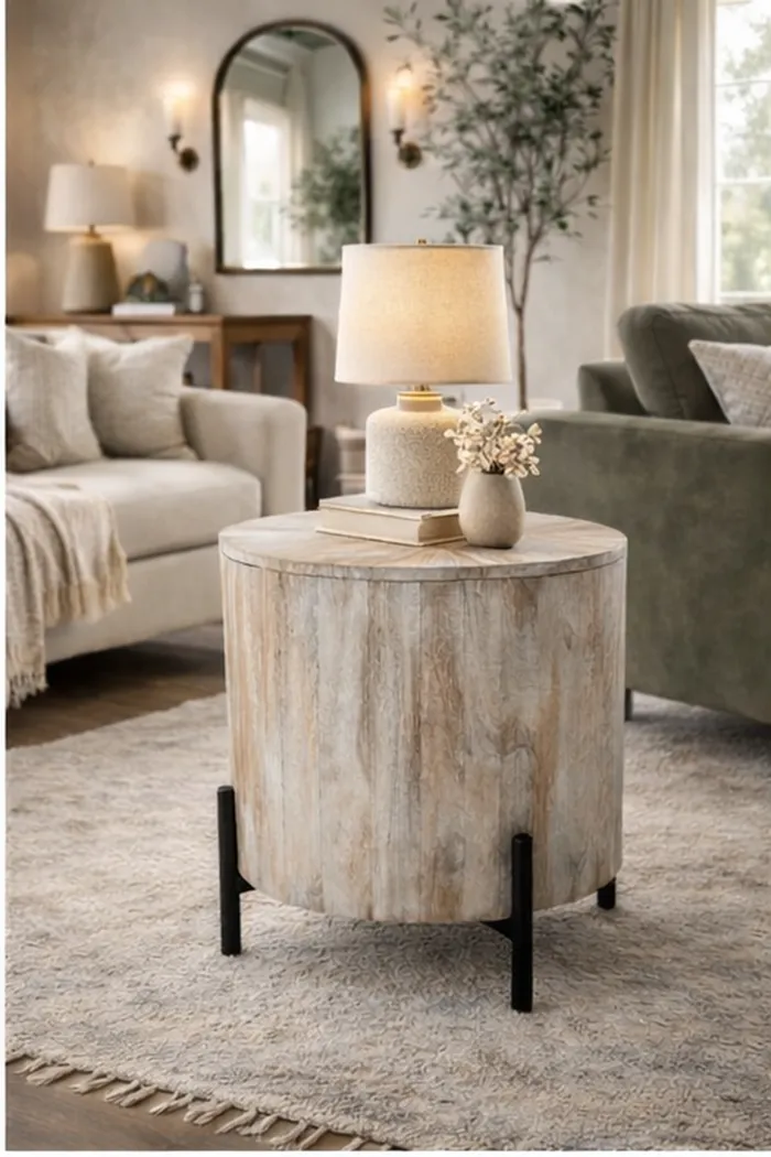Wezani Weathered/Black End Table - Thumbnail - Image 2