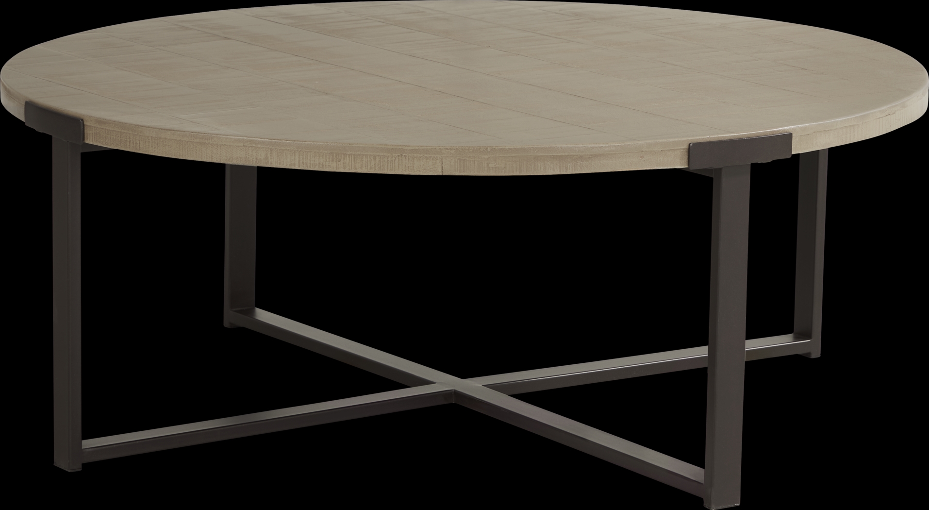 Wheeler Natural Round Cocktail Table - Thumbnail - Image 1