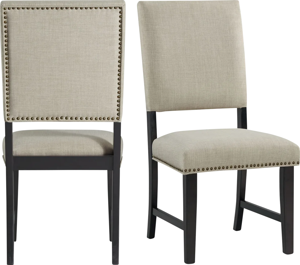Wheelswolf Taupe Side Chair, Set of 2 - Thumbnail - Image 1