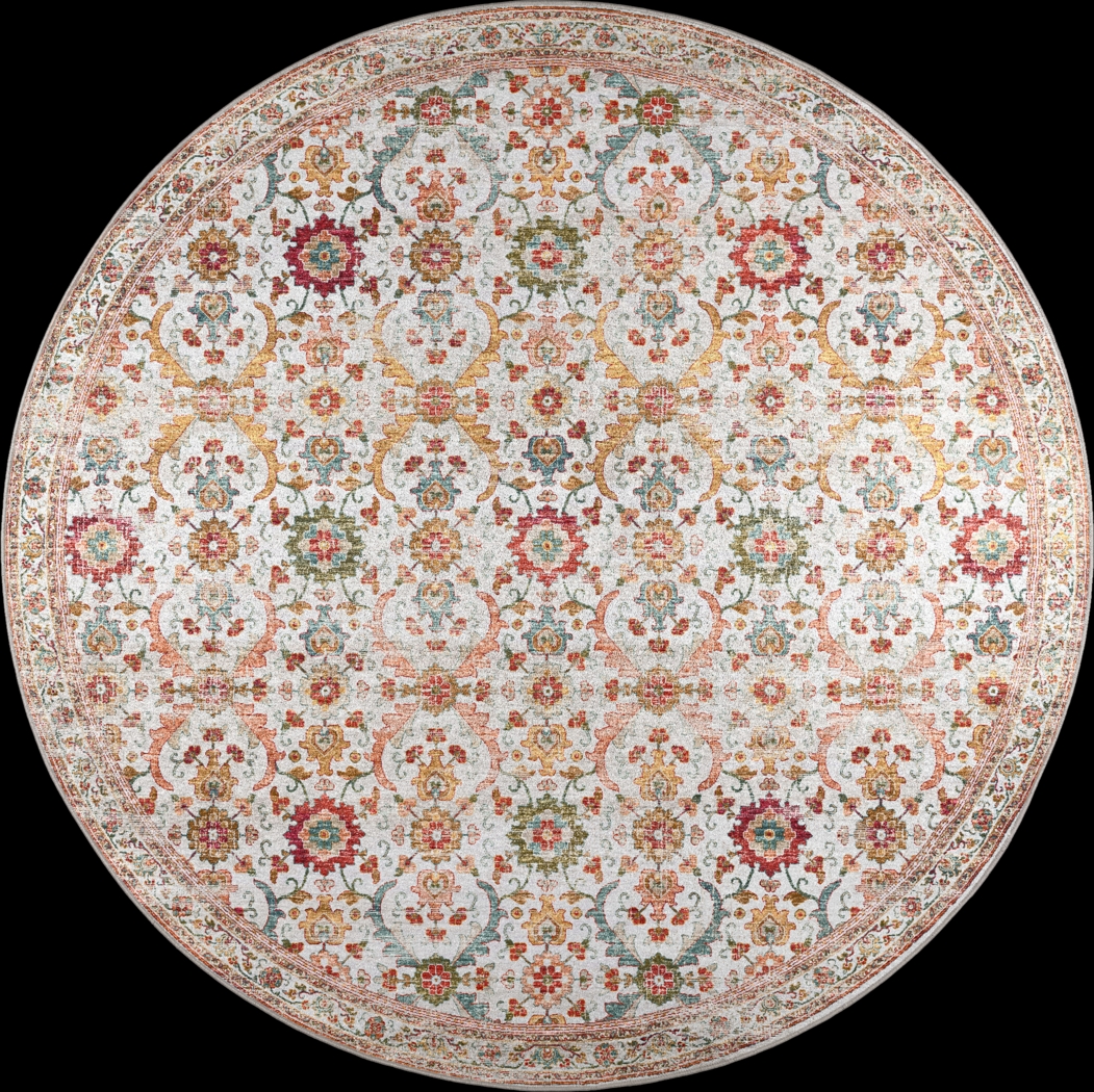 Whirlaw Beige 8' Round Rug - Thumbnail - Image 1