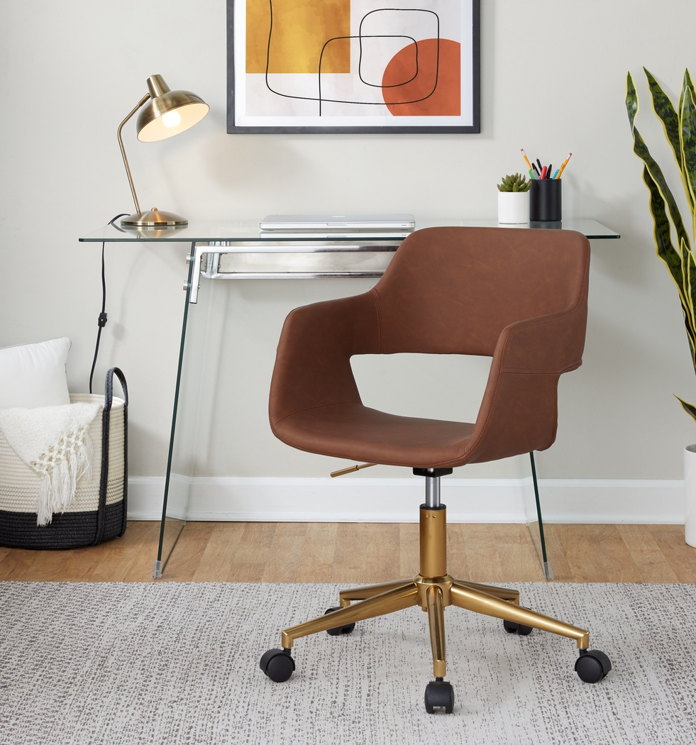 Whisp I Brown Desk Chair - Thumbnail - Image 2