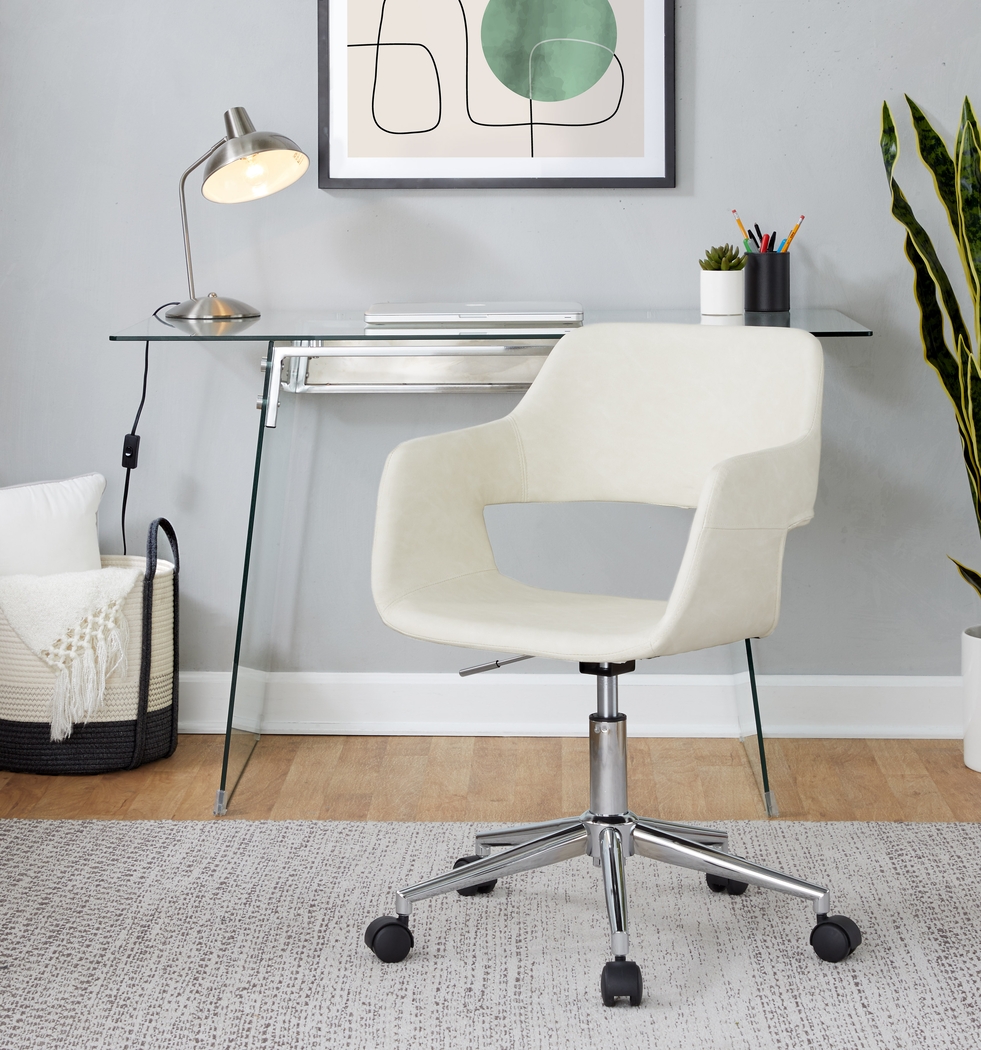 Whisp III Cream Desk Chair - Thumbnail - Image 2