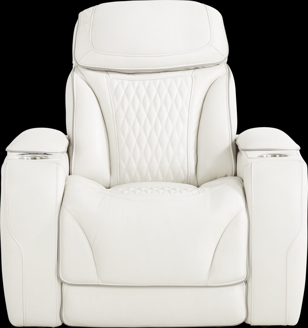 White Leather Sound Tech by Shaq Recliner To Go - Thumbnail - Image 3