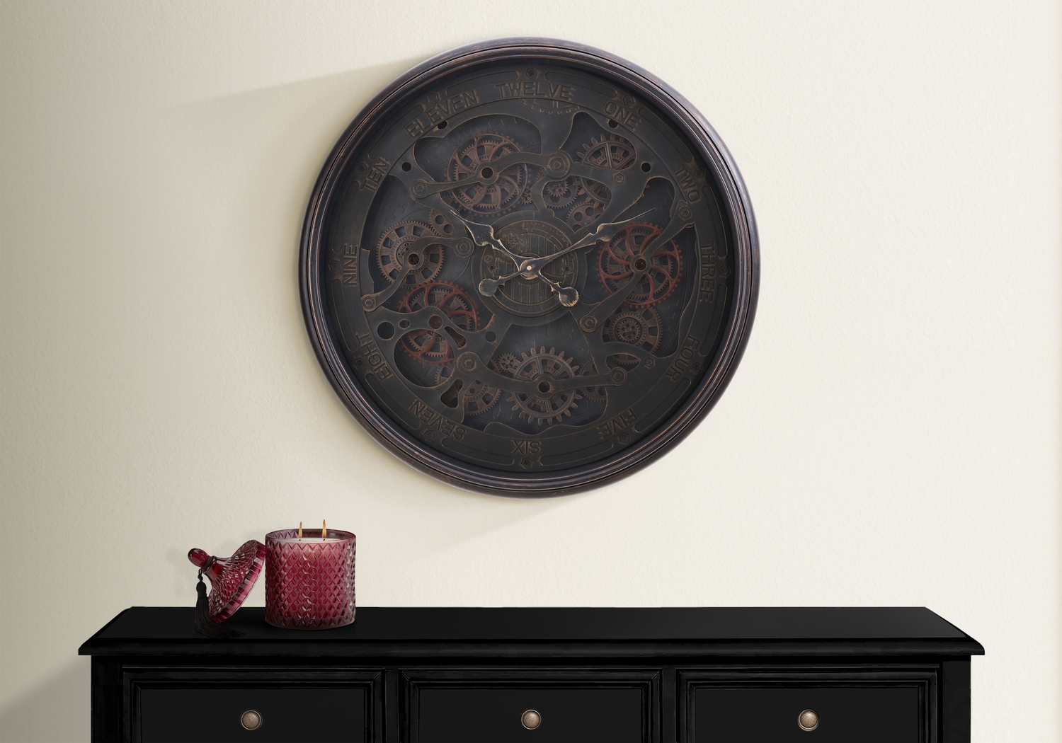 Whiteclay Black Wall Clock - Thumbnail - Image 2