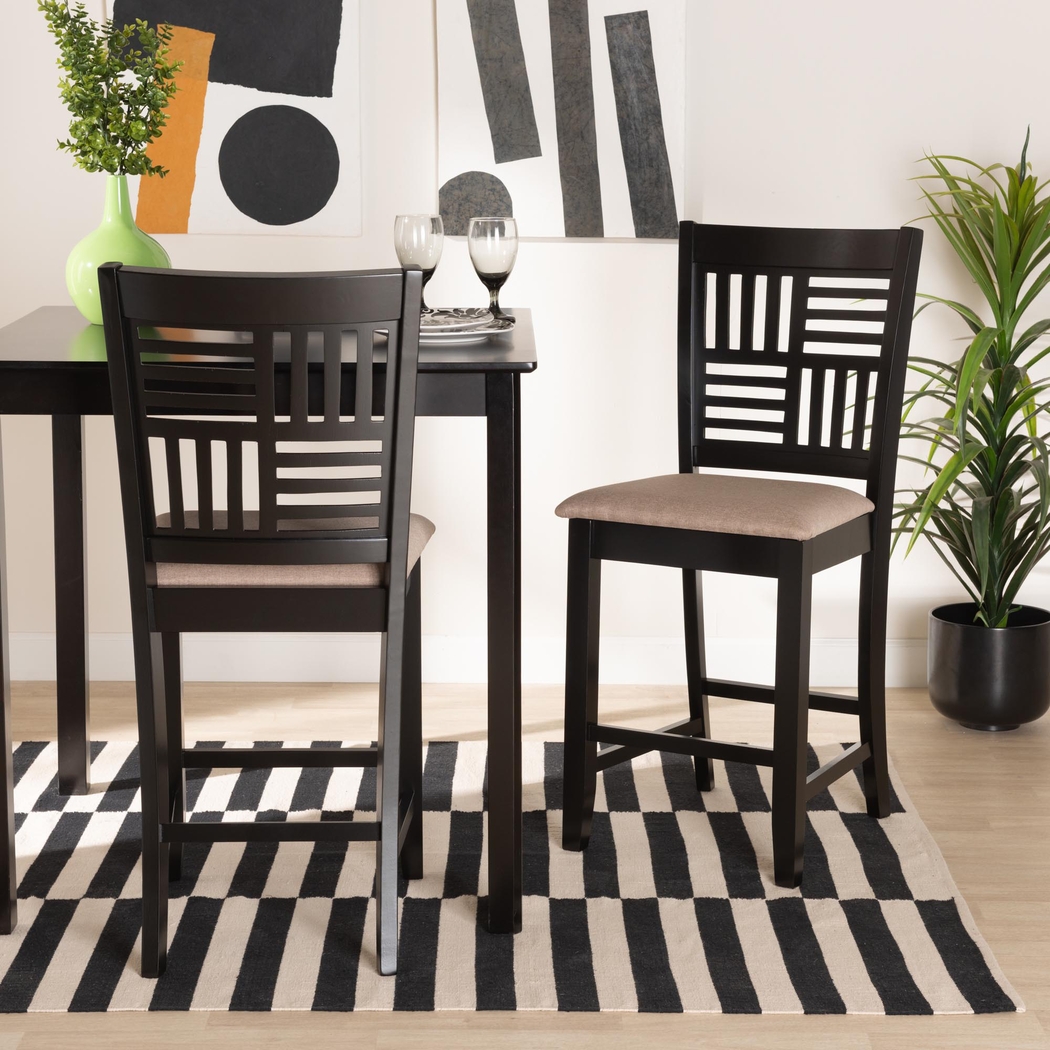 Whitla Beige Counter Stool, Set of 2 - Thumbnail - Image 2