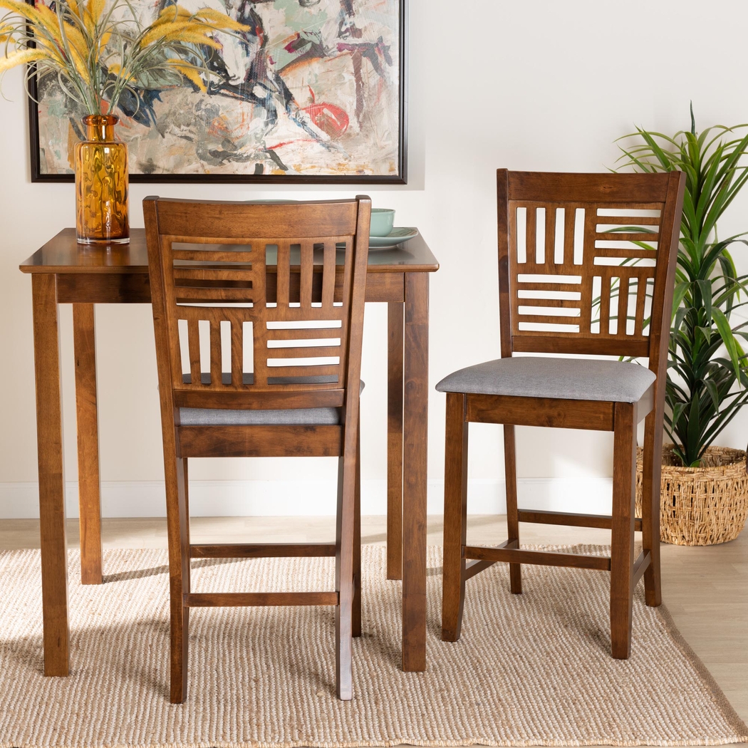 Whitla Walnut Brown Counter Stool, Set of 2 - Thumbnail - Image 2