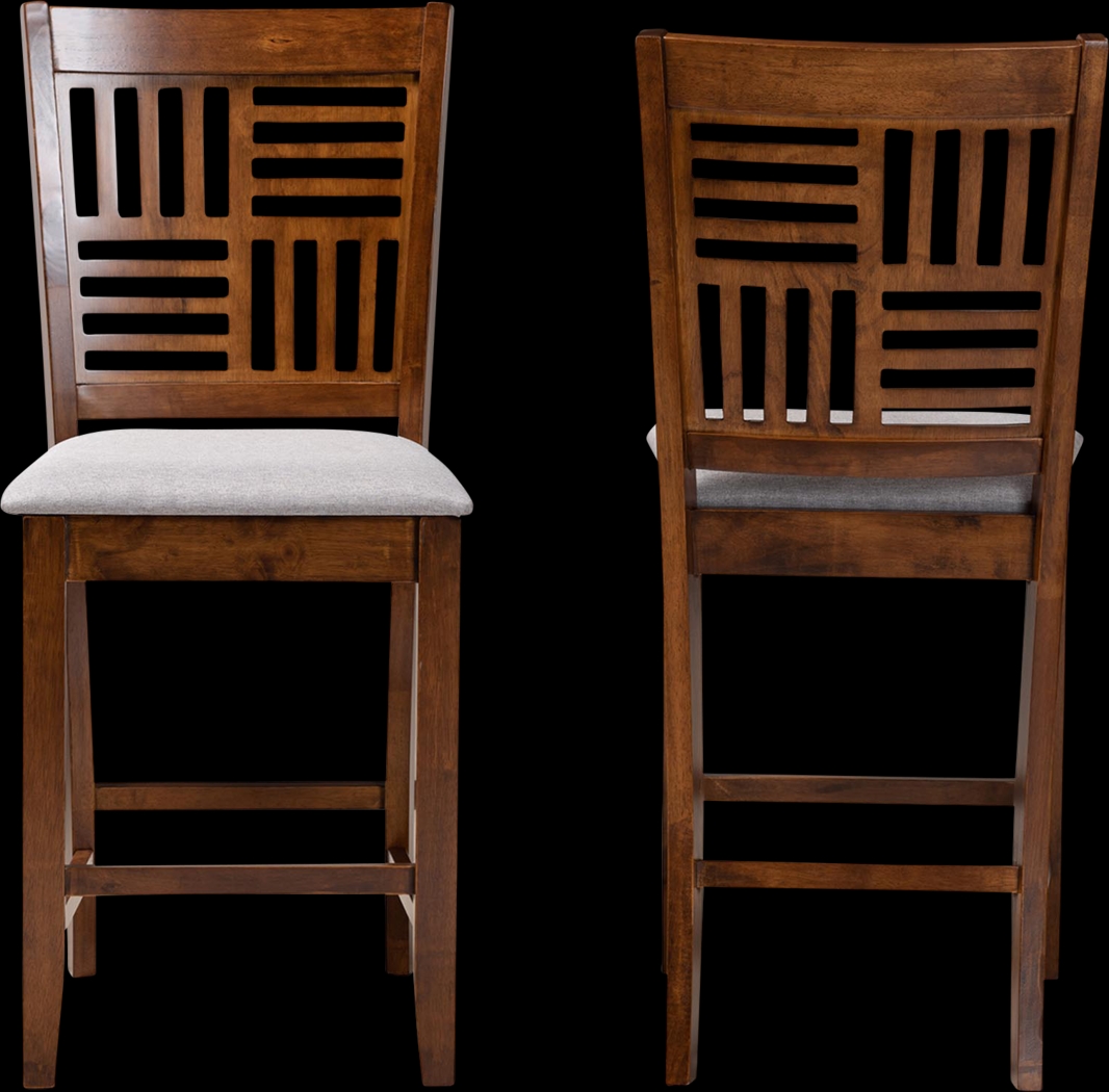 Whitla Walnut Brown Counter Stool, Set of 2 - Thumbnail - Image 3